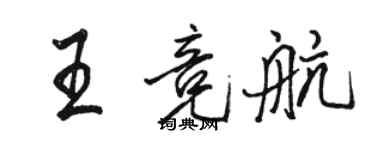 駱恆光王競航行書個性簽名怎么寫