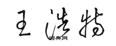 駱恆光王浩特草書個性簽名怎么寫