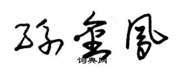 朱錫榮孫金鳳草書個性簽名怎么寫