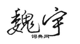 駱恆光魏宇行書個性簽名怎么寫