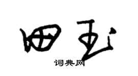 朱錫榮田玉草書個性簽名怎么寫