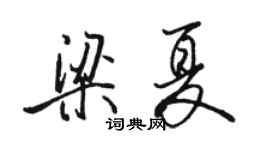 駱恆光梁夏行書個性簽名怎么寫