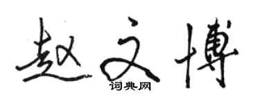 駱恆光趙文博行書個性簽名怎么寫