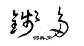 曾慶福錢多草書個性簽名怎么寫