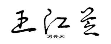 曾慶福王江芝草書個性簽名怎么寫