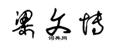 朱錫榮梁文博草書個性簽名怎么寫