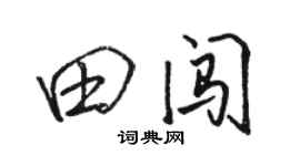 駱恆光田闖行書個性簽名怎么寫