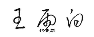 駱恆光王雨白草書個性簽名怎么寫