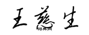 王正良王慈生行書個性簽名怎么寫
