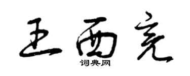 曾慶福王西亮草書個性簽名怎么寫