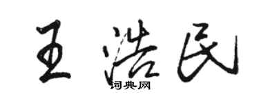 駱恆光王浩民行書個性簽名怎么寫