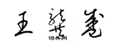 梁錦英王龔盛草書個性簽名怎么寫