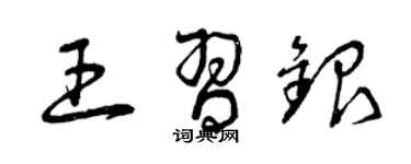 曾慶福王習銀草書個性簽名怎么寫