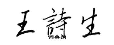 王正良王詩生行書個性簽名怎么寫