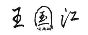 駱恆光王國江行書個性簽名怎么寫