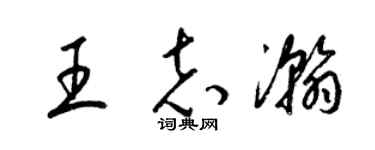 梁錦英王志瀚草書個性簽名怎么寫