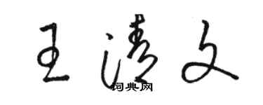 駱恆光王清文草書個性簽名怎么寫