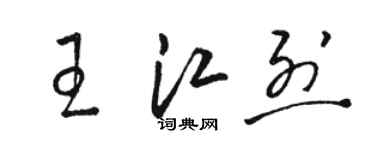 駱恆光王江烈草書個性簽名怎么寫