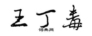 曾慶福王丁毒行書個性簽名怎么寫