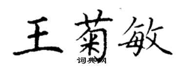 丁謙王菊敏楷書個性簽名怎么寫