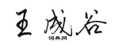 駱恆光王成谷行書個性簽名怎么寫