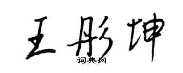 王正良王彤坤行書個性簽名怎么寫