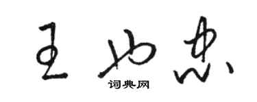 駱恆光王也忠草書個性簽名怎么寫