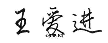駱恆光王愛進行書個性簽名怎么寫