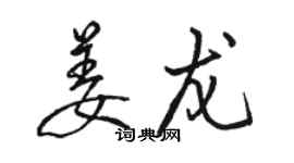 駱恆光姜龍行書個性簽名怎么寫