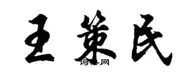 胡問遂王策民行書個性簽名怎么寫