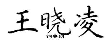 丁謙王曉凌楷書個性簽名怎么寫