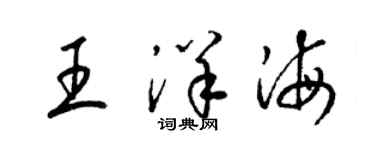 梁錦英王洋海草書個性簽名怎么寫