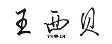 駱恆光王西貝行書個性簽名怎么寫