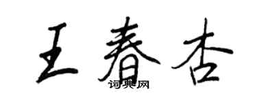 王正良王春杏行書個性簽名怎么寫