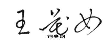 駱恆光王花女草書個性簽名怎么寫