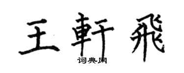 何伯昌王軒飛楷書個性簽名怎么寫