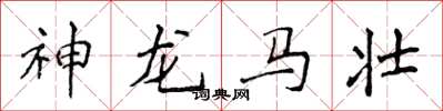 侯登峰神龍馬壯楷書怎么寫