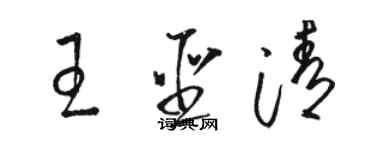 駱恆光王聖清草書個性簽名怎么寫