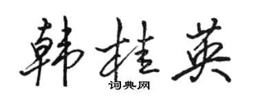 駱恆光韓桂英行書個性簽名怎么寫