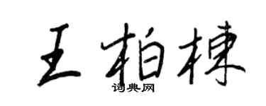 王正良王柏棟行書個性簽名怎么寫
