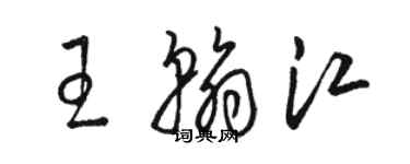 駱恆光王翰江草書個性簽名怎么寫