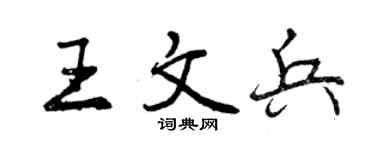 曾慶福王文兵行書個性簽名怎么寫