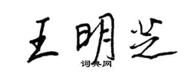 王正良王明芝行書個性簽名怎么寫