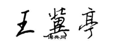 王正良王冀亭行書個性簽名怎么寫