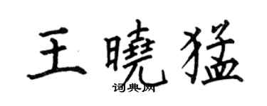 何伯昌王曉猛楷書個性簽名怎么寫