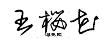 朱錫榮王櫻花草書個性簽名怎么寫