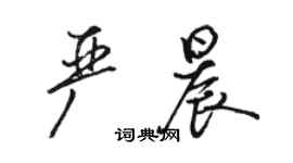 駱恆光嚴晨行書個性簽名怎么寫