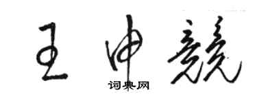 駱恆光王申競草書個性簽名怎么寫