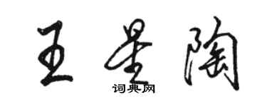 駱恆光王星陶行書個性簽名怎么寫