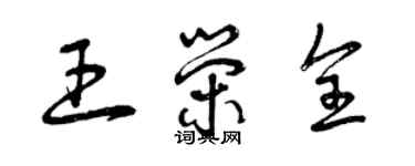 曾慶福王榮全草書個性簽名怎么寫